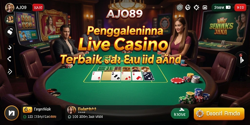Tampilan gameplay Live Casino yang mendebarkan di AJO89.
