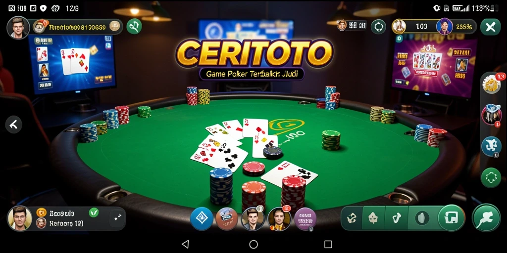 Tampilan gameplay seru dalam aplikasi CERITOTO Poker.