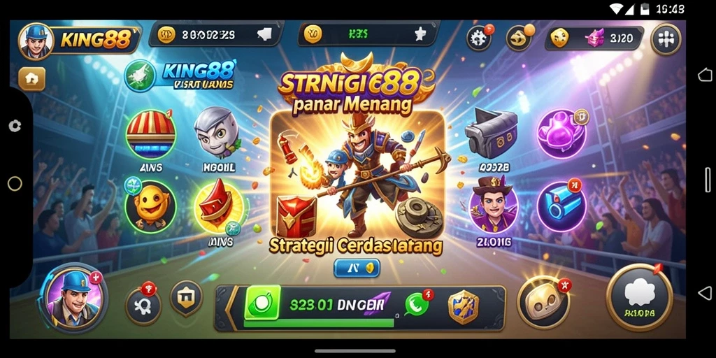 Tangkapan layar utama KING88 menampilkan aksi pertempuran strategis yang mendebarkan.