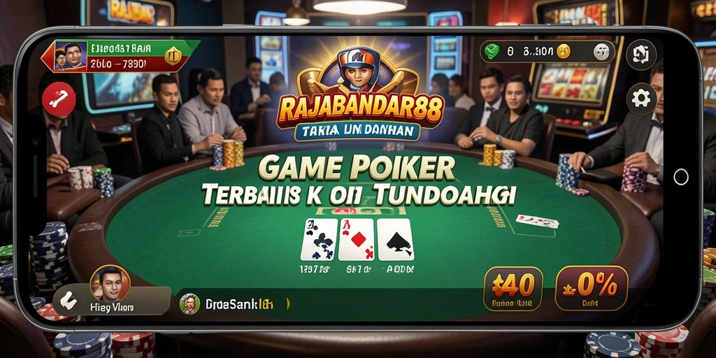 Tampilan gameplay menarik dari RAJABANDAR88 dalam permainan Poker.