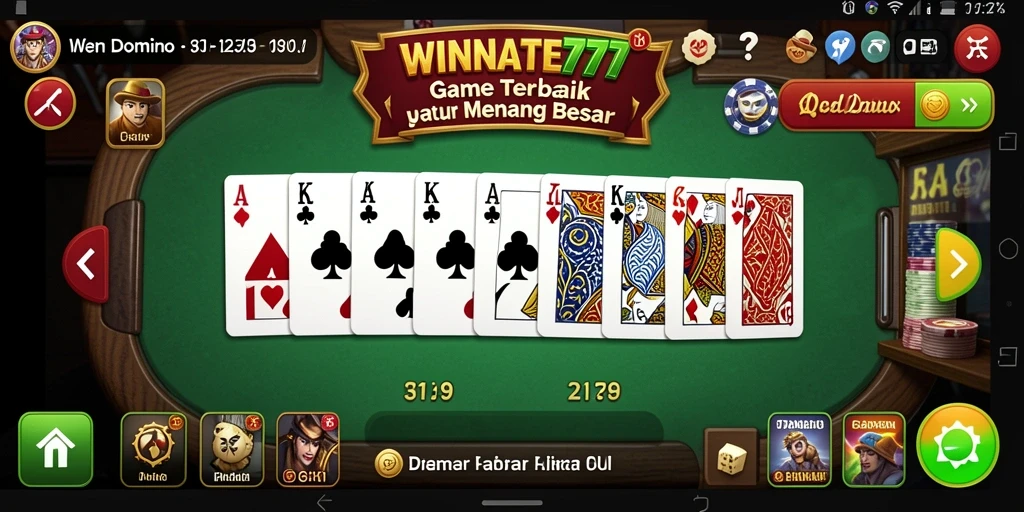 Screenshot gameplay WINRATE777 yang menunjukkan keseruan permainan Domino.